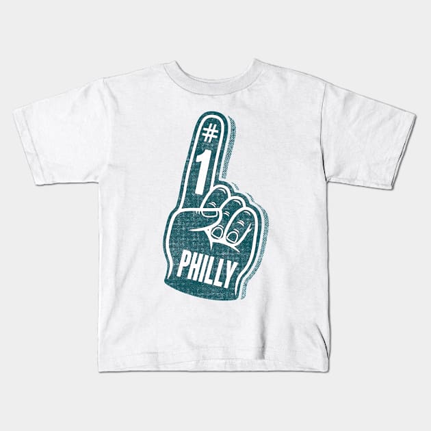 Number 1 Philly Football Kids T-Shirt by BRNCR8V